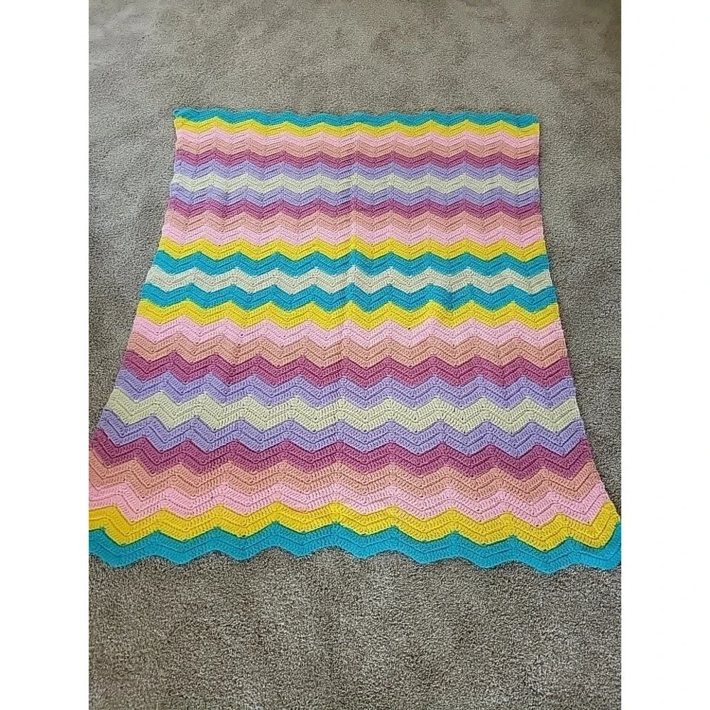 Handmade Crochet Afghan Blanket Appox. 54